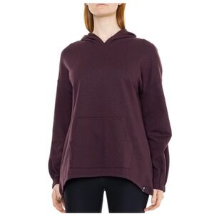 Smartwool Womens Merino Wool Blend Hoodie Burgundy Plum Relaxed Fit Size Medium